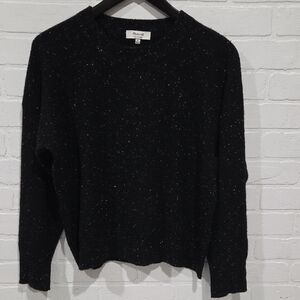 Madewell Black Speckled Crew Neck Sweater